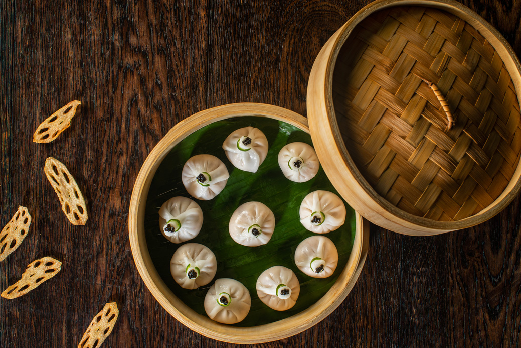 Lobster and water chestnut dumpling with Beluga Caviar