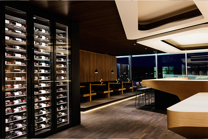 SWISS First Lounge offers pure luxury with a champagne bar, 2 restaurants and mini suites