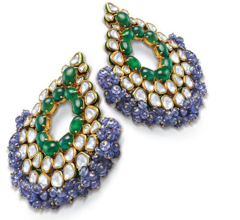 Uncut Diamond Earrings in 22K Gold -Indian Gold Jewelry -Buy Online