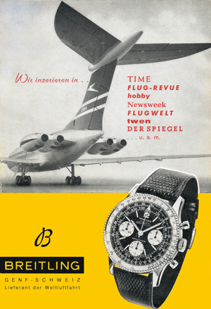 1960s Breitling advertisement with the legendary Navitimer (PPR/Breitling)